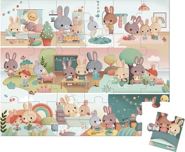 Janod Puzzle v kufríku 24ks: Môj deň