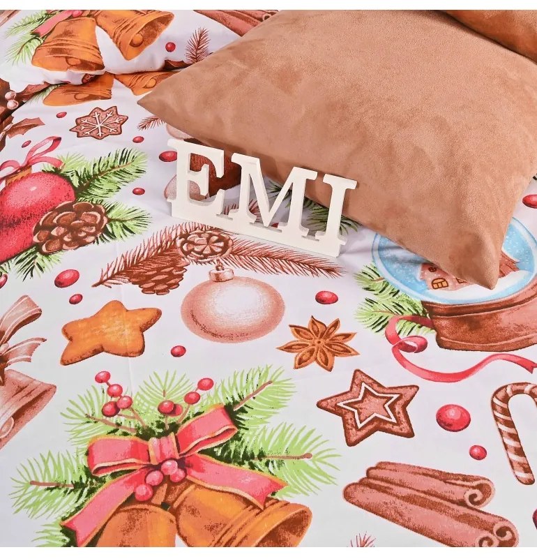 Vianočné bavlnené obliečky Rafael EMI, Štandardný set jednolôžko obsahuje 1x 140x200 + 1x 70x90