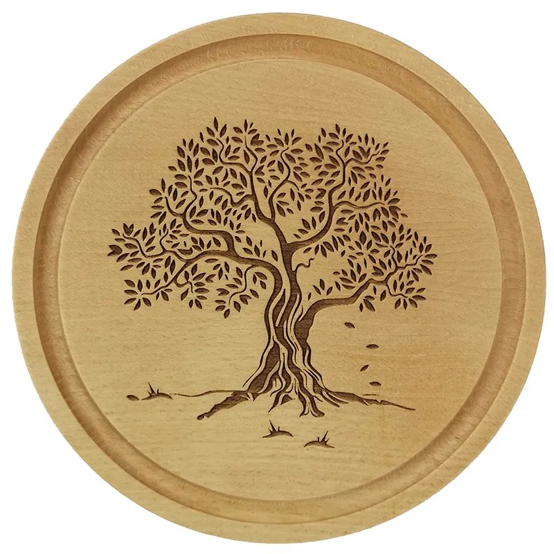 AMADEA Drevená servírovacia doštička - podnos strom, masívne drevo, 20 cm