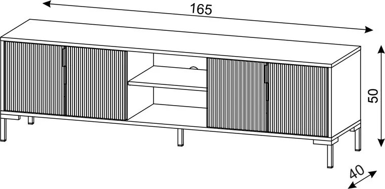 TV stolek Flinn 165 cm černý/zlatý