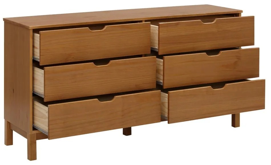 Nízka komoda z borovicového dreva v prírodnej farbe 150x75 cm Post – Støraa