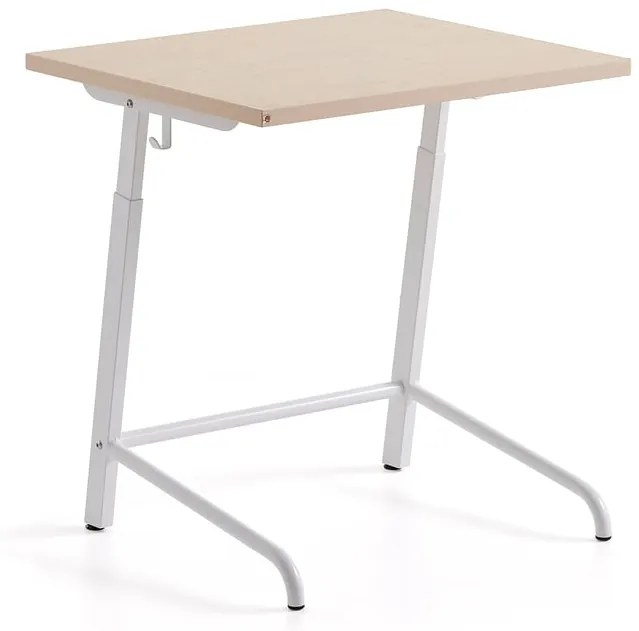 Školská lavica AXIOM, akustické linoleum, biela/béžová