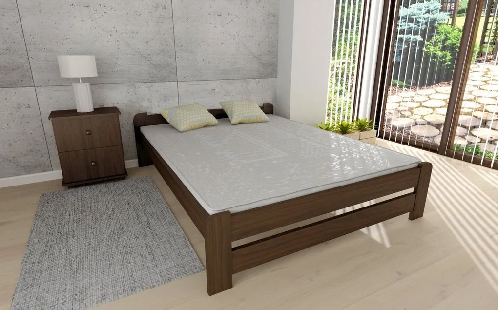 ComfortMatrace Zvýhodnený set; MATRACE+Posteľ z masívu borovice HELENA+rošt ZADARMO Rozměr: 160x200 cm, Barva: orech, Model matrace: GOLTEX 20cm 2ks 80x200cm