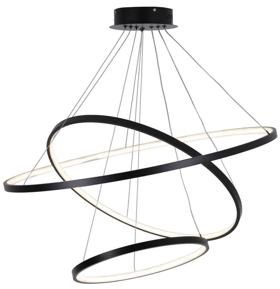 LED Luster na lanku LEA LED/60W/230V 4000K pr. 80 cm čierna