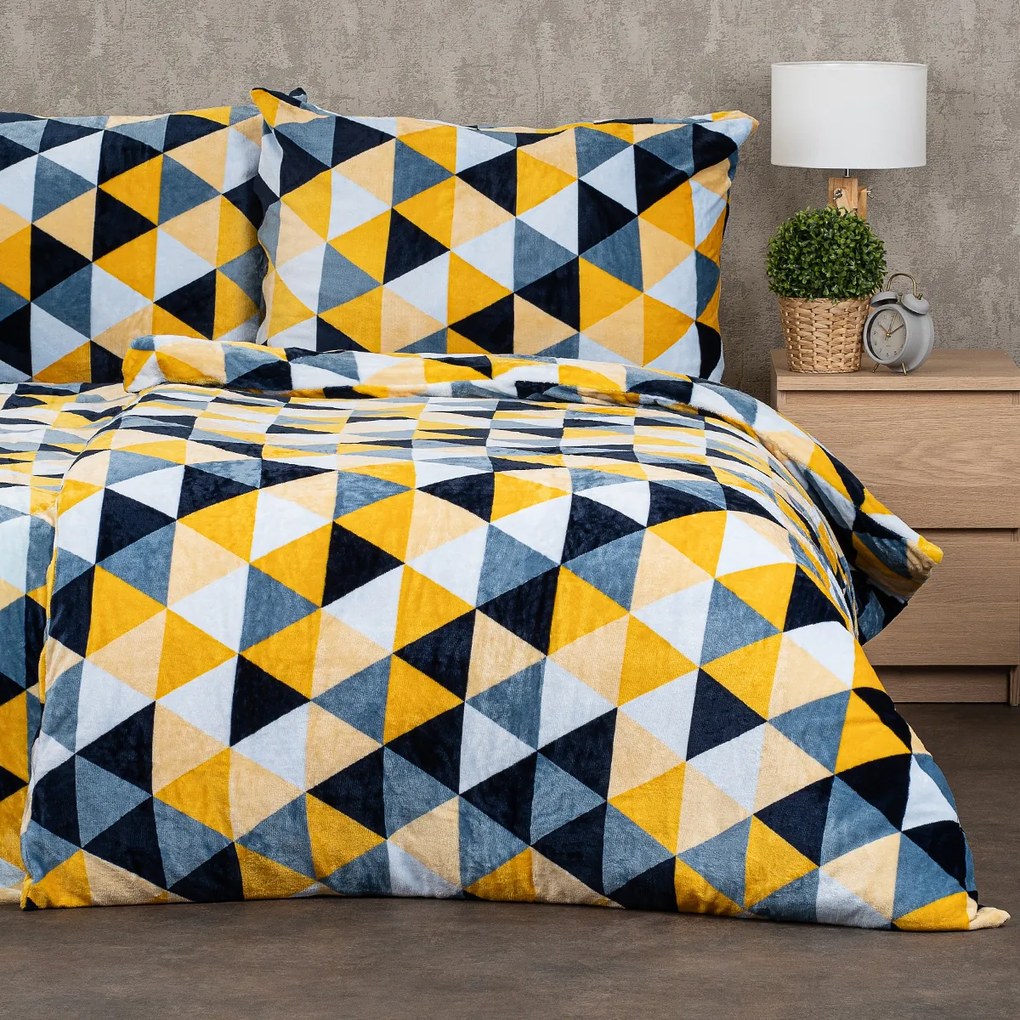 4Home Obliečky mikroflanel Scandi triangle, 160 x 200 cm, 70 x 80 cm