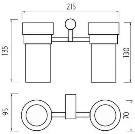 NIMCO BR 11058DW-26 - Nástenný stojan na kefky BORMO matné sklo/chróm