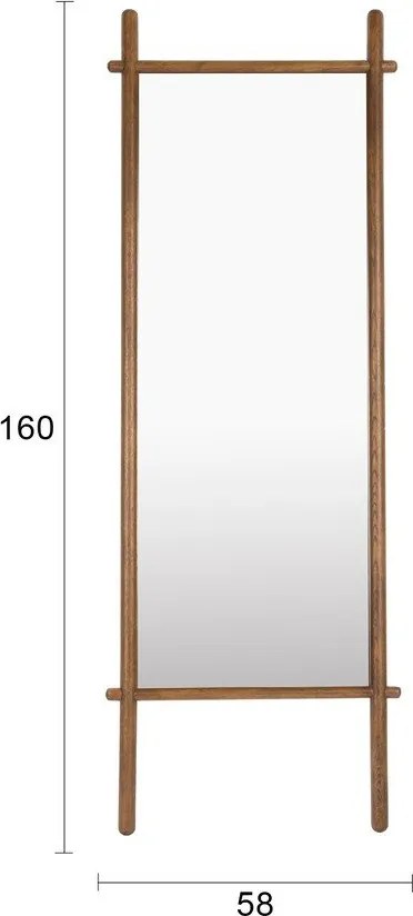 Stojacie zrkadlo s dreveným rámom 58x160 cm Solene – White Label