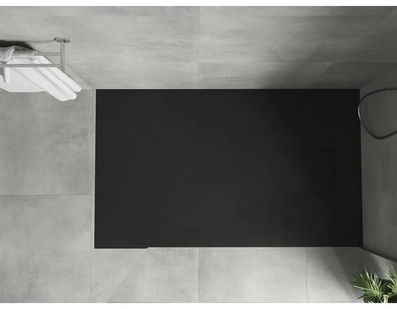 Mexen Hugo, SMC obdĺžniková sprchová vanička 160 x 70 cm, čierna matná, 42707016