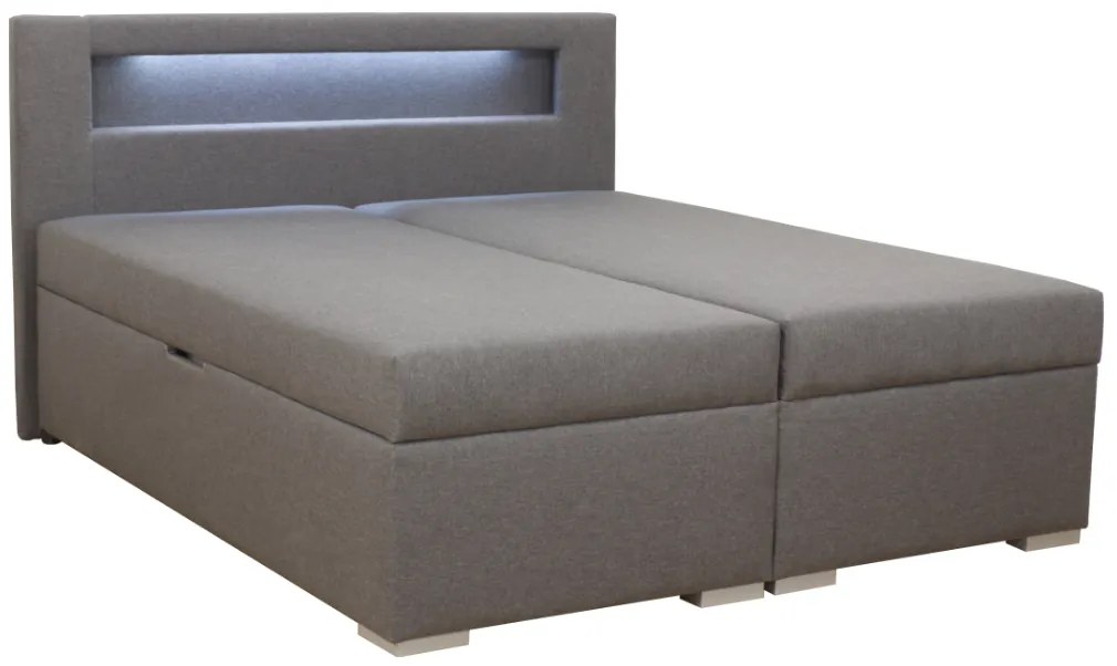 Čalúnená posteľ s úložným priestorom Bolero 180 Typ farebného prevedenia: Savana hnedá 25, Typ čela: B