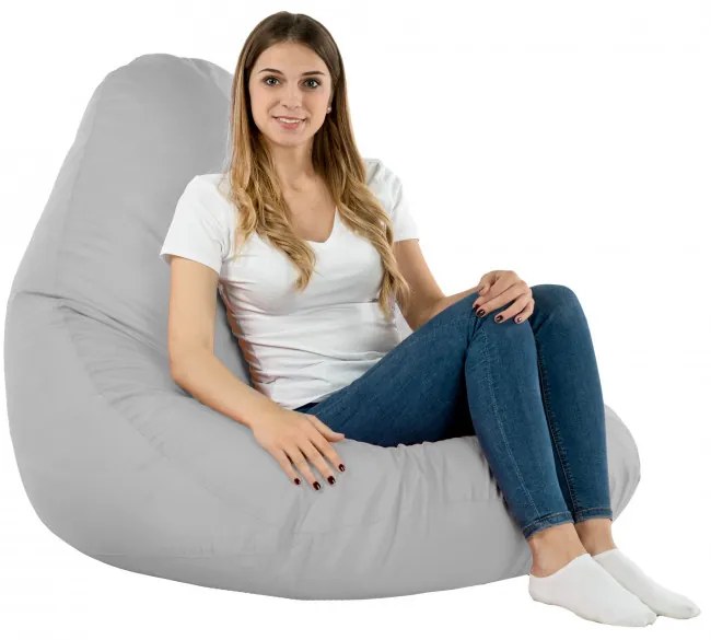 Sedací vak DROP XXL strieborný OUTDOOR