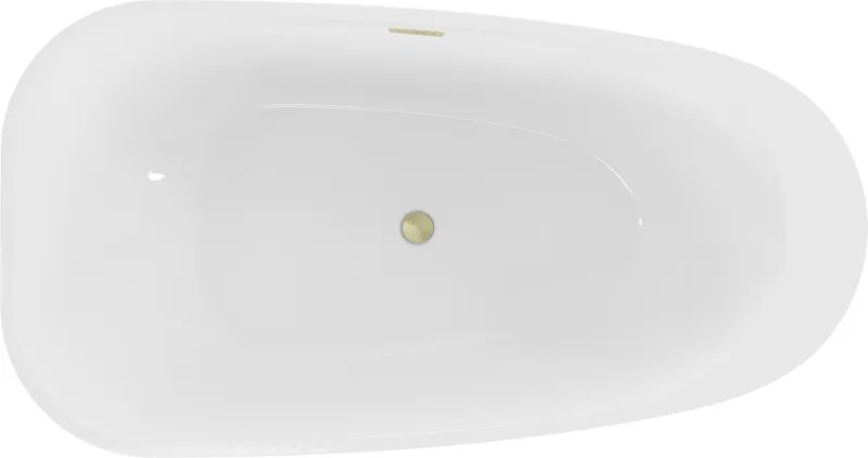 Mexen Giada, voľne stojaca vaňa 170 x 90 cm, biela lesklá, zlatý matný prepad, 52741709000-55