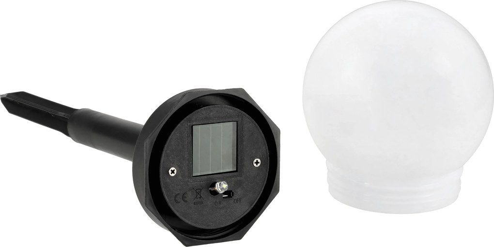 SADA 4 solárnych záhradných lámp, LED, BIELA, 10 cm, vodotesná, IP44