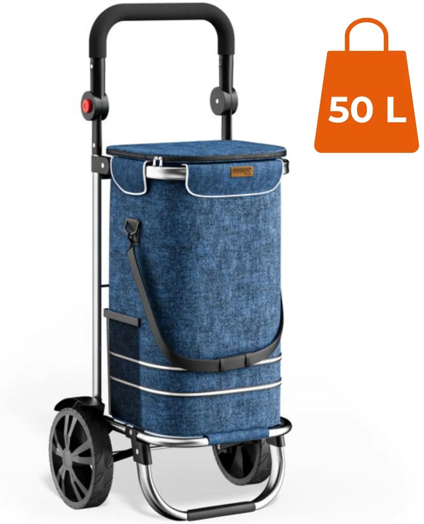 Monzana Nákupná taška na kolieskach EASY, 50l, modrá