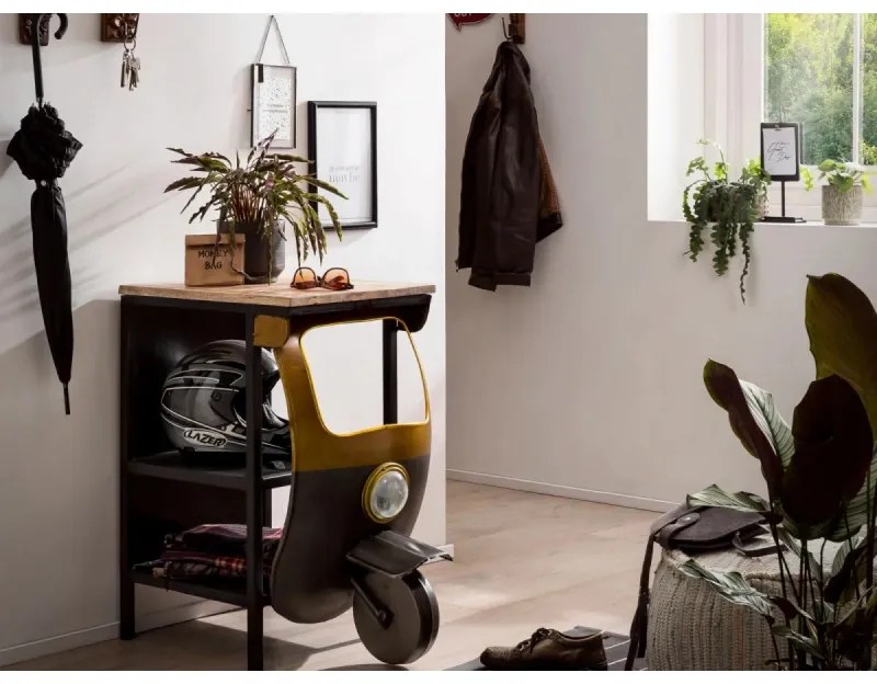 furniture-nabytek.cz - Masívny konzolový stôl TukTuk z mangového dreva, lakovaný, čierny