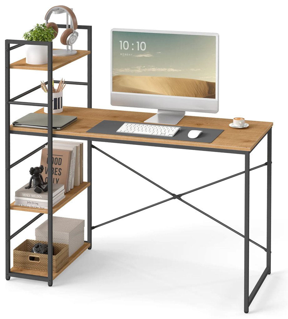 Dekorstudio Počítačový stolík MAX 4.0 - Dub prírodný/čierne nohy