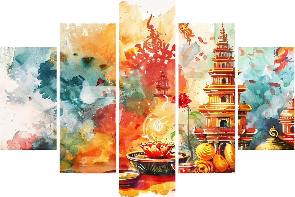 Obraz - Akvarelové ilustrácie (150x105 cm)