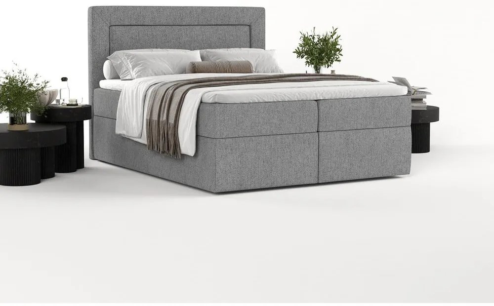 Sivá boxspring posteľ s úložným priestorom 160x200 cm Imagine – Maison de Rêve