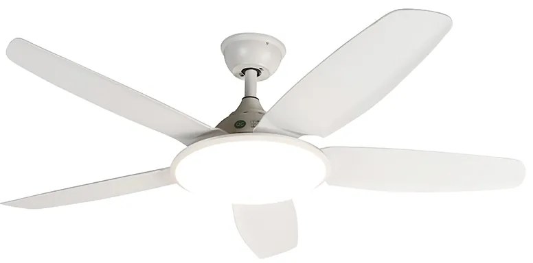 Stropný ventilátor biely 130 cm vrátane LED stmievateľný s diaľkovým ovládaním - Vifte
