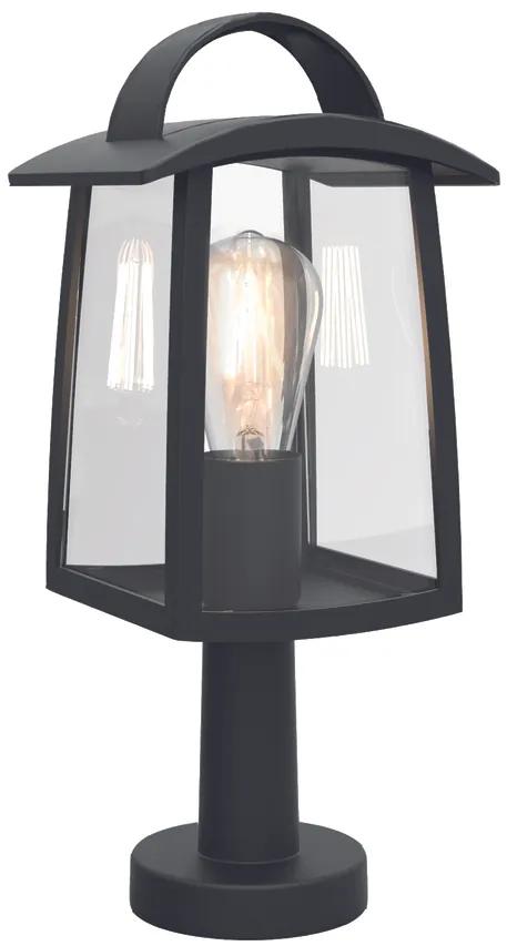 LUTEC Vonkajšia stojacia lampa KELSEY, 1xE27, 40W, svietidlo, čierna, IP44