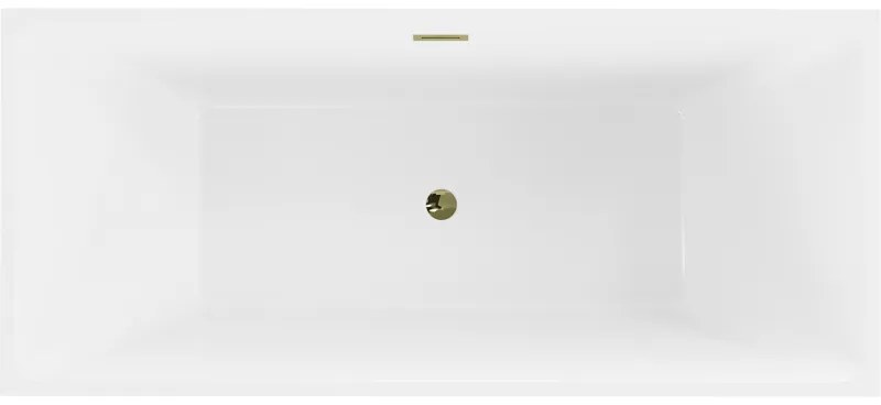 Mexen Lita, voľne stojaca vaňa 170 x 75 cm, biela, zlatý lesklý prepad, 52121707500-50