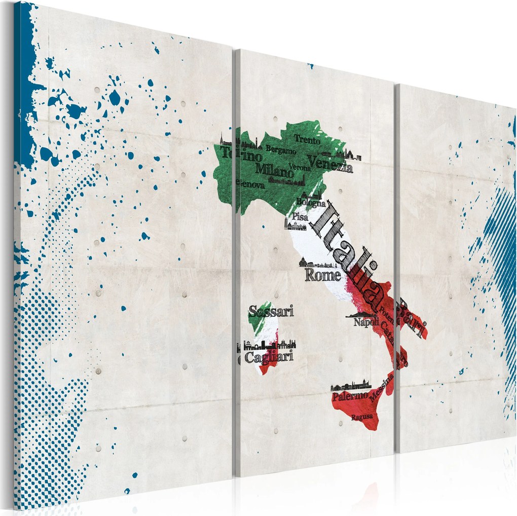 Obraz - Map of Italy - triptych 60x40