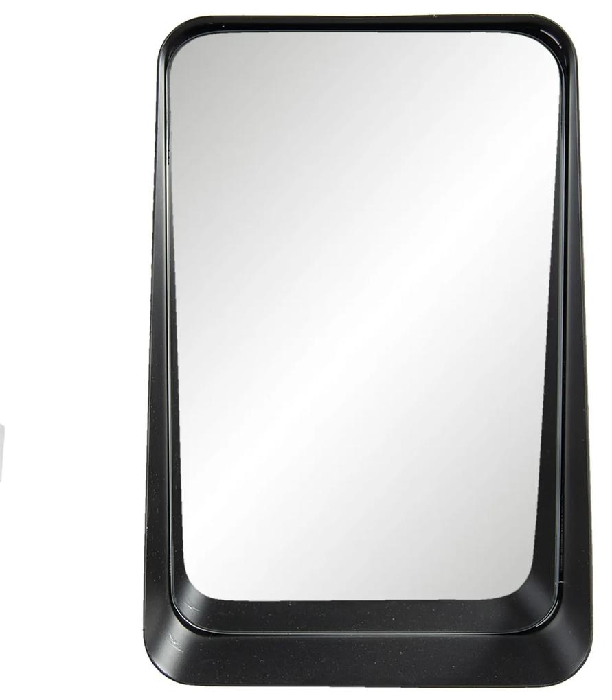 Čierne kovové zrkadlo so spodnou poličkou - 19 * 10 * 29 cm