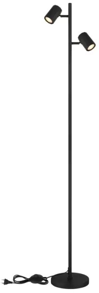 Globo 57918SB - Stojacia lampa JAMES 2xGU10/5W/230V čierna