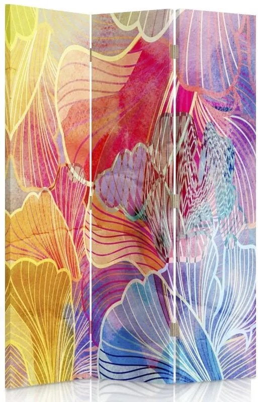 CARO Paraván - Petals Abstraction | trojdielny | obojstranný 110x150 cm