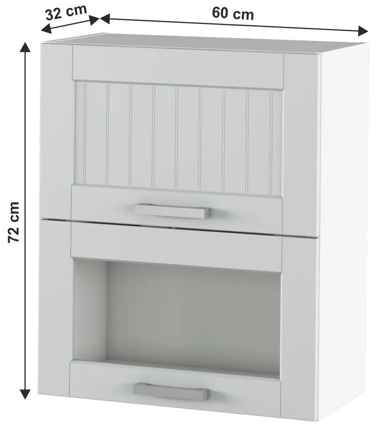 Horná kuchynská skrinka Janne Typ 8 (svetlosivá + biela). Vlastná spoľahlivá doprava až k Vám domov. 1021194