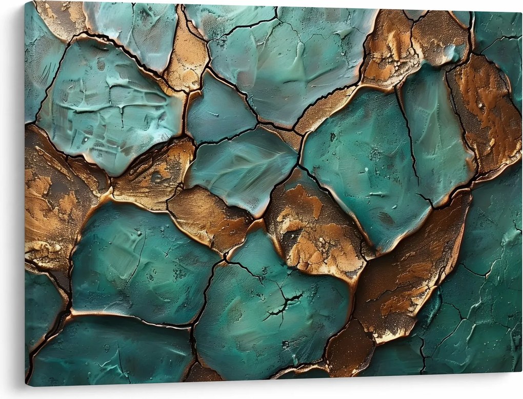 Obraz - Zeleno-zlatá maľba (70x50 cm)