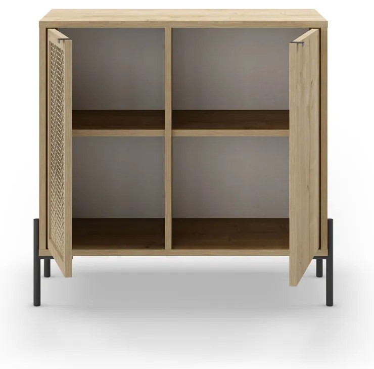 Nízka komoda v dekore duba v prírodnej farbe 80x80 cm Inca – Marckeric