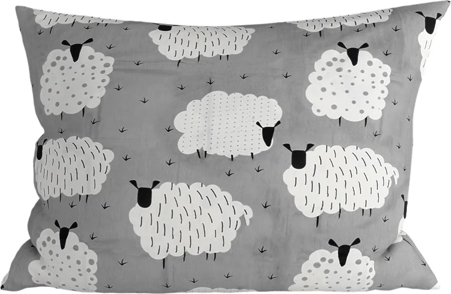 Polybavlnená obliečka na vankúš SHEEP POLY 70x90 cm, sivá