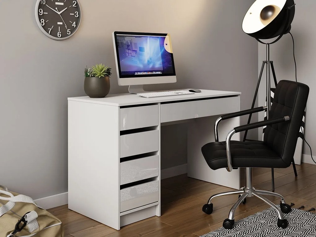 PC stolík Heron, Farby: biela / biely lesk