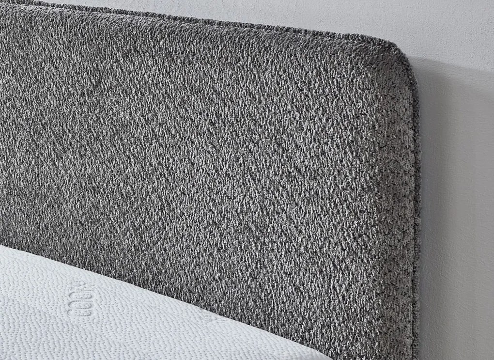 Posteľ Herning 180x200 cm, šedá štruktúrovaná látka