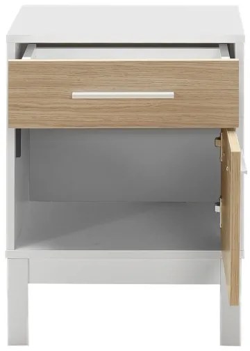 Nočný stolík 60x45 cm biela/hnedá