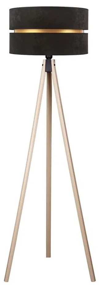 Duolla - Stojacia lampa DUO 1xE27/60W/230V pr. 44 cm čierna/béžová DU83525SD