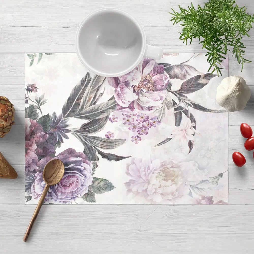 Biante Dekoračné prestieranie na stôl BM-009 Veľké fialové kvety 30x40 cm