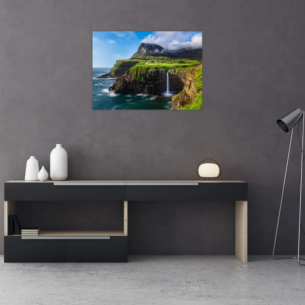 Obraz - Vodopád Múlafossur (70x50 cm)