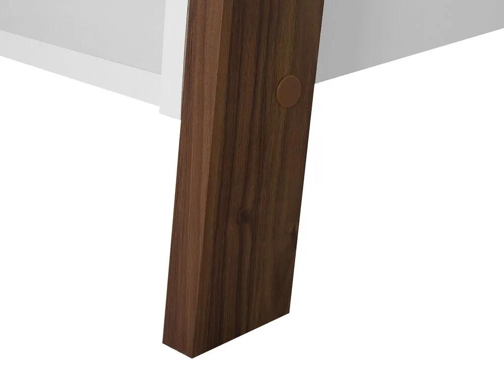 Rebríkový regál s 5 policami biela/tmavé drevo MOBILE DUO Beliani