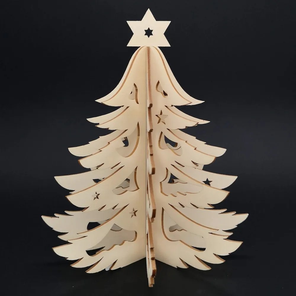 AMADEA Drevený 3D stromček, výška 20 cm