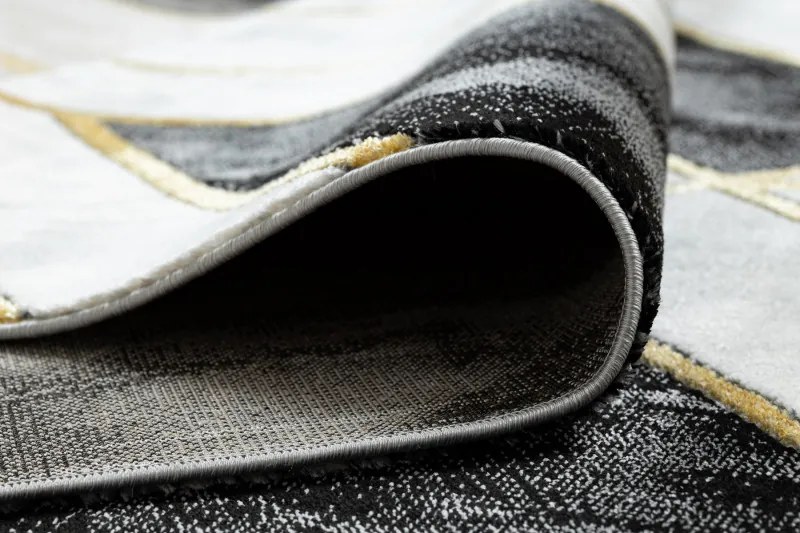 Dywany Łuszczów, Kusový koberec Emerald 1015 black and gold, 140x190, čiernobiela, kancelária