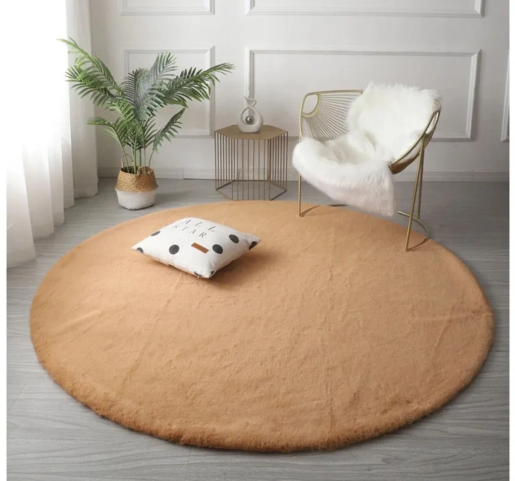 TZ Béžový okrúhly koberec Rabbit Rozmer: 150