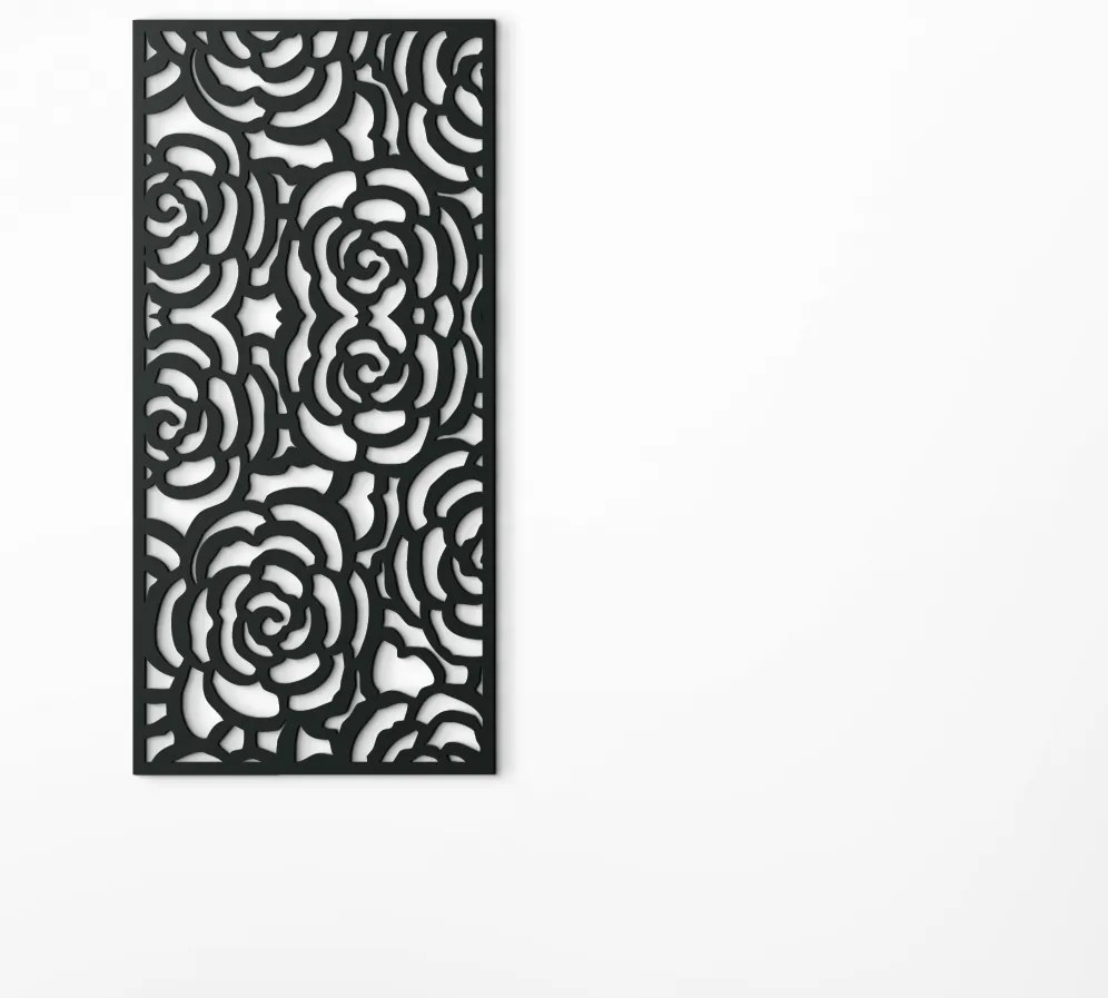 drevko Moderný obraz na stenu Kvety v záhrade Rozmer obrazu: 44,5 x 21 cm, Farba dekorácie: Čierna
