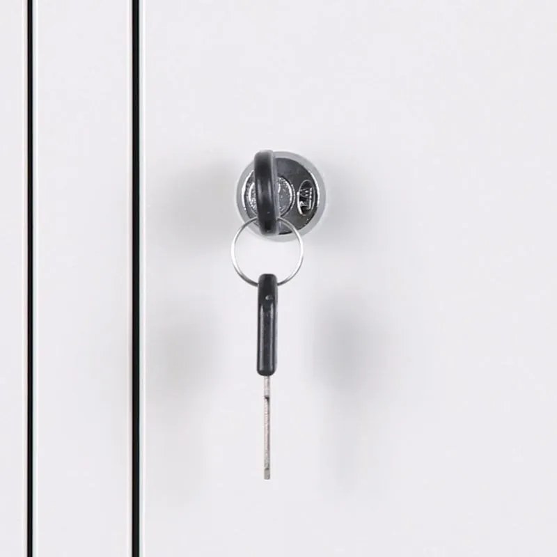 Šatníková skrinka S3 dvojdverová 1+1 ZADARMO, demont, cylindrický zámok, sivá/červená