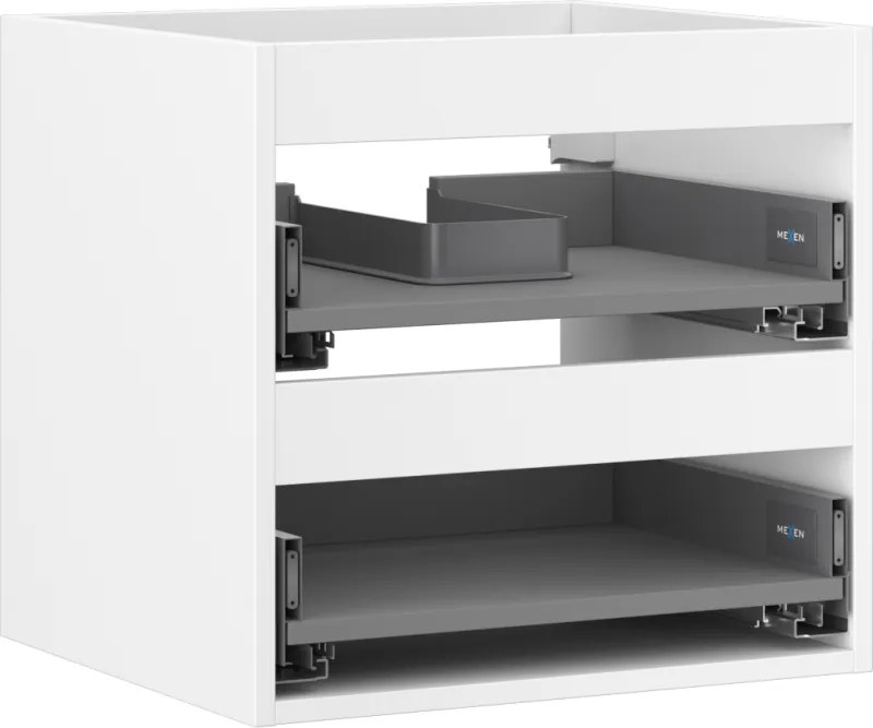 Mexen Box-A, závesná skrinka 50 cm, 2 zásuvky, biela matná, 91AX0-0500-470-2-01