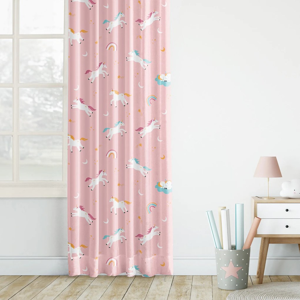 Goldea detský bavlnený záves - veselí jednorožce 280x150 cm