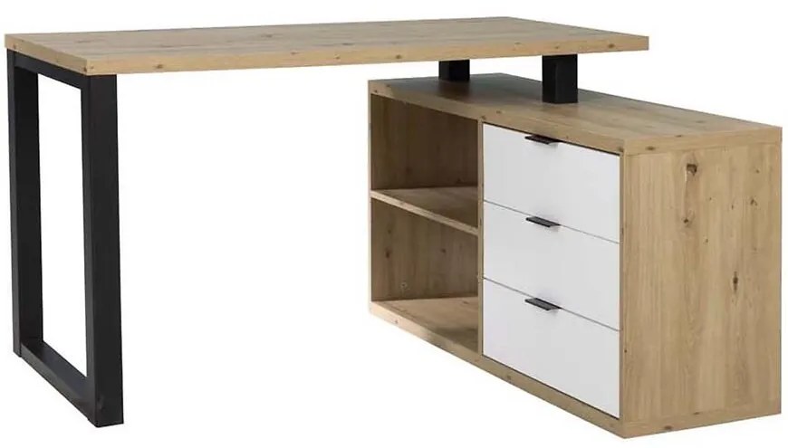 Set Max II Písací stôl + Komoda biela/artisan dub/čierna