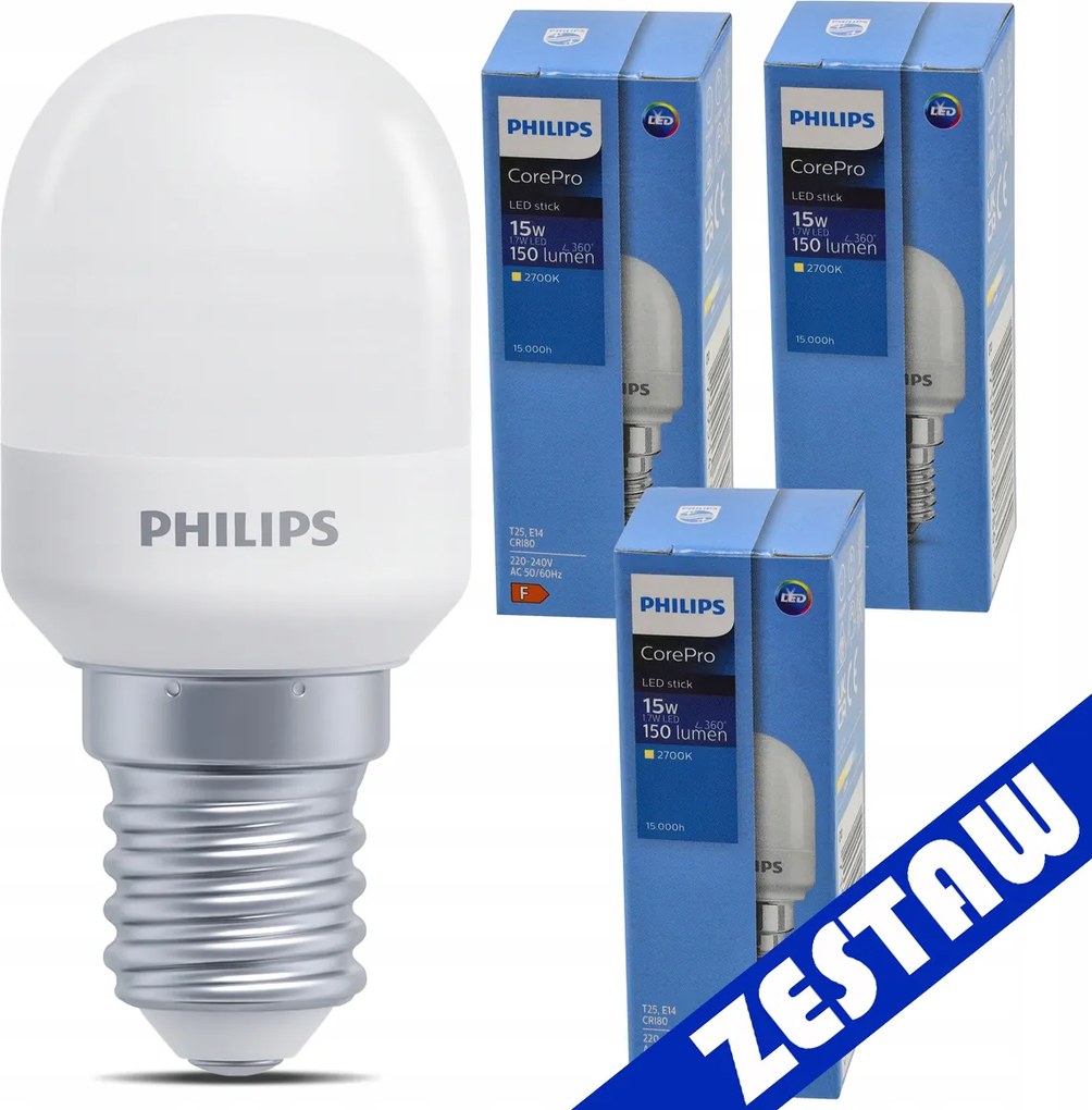 SADA 3x LED žiarovka E14 1,7W 150lm T25 2700K - tepla biela