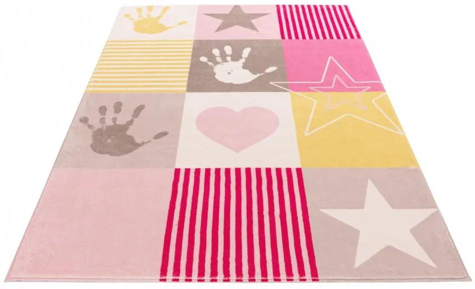 Obsession koberce Detský kusový koberec Stars 411 pink - 160x230 cm