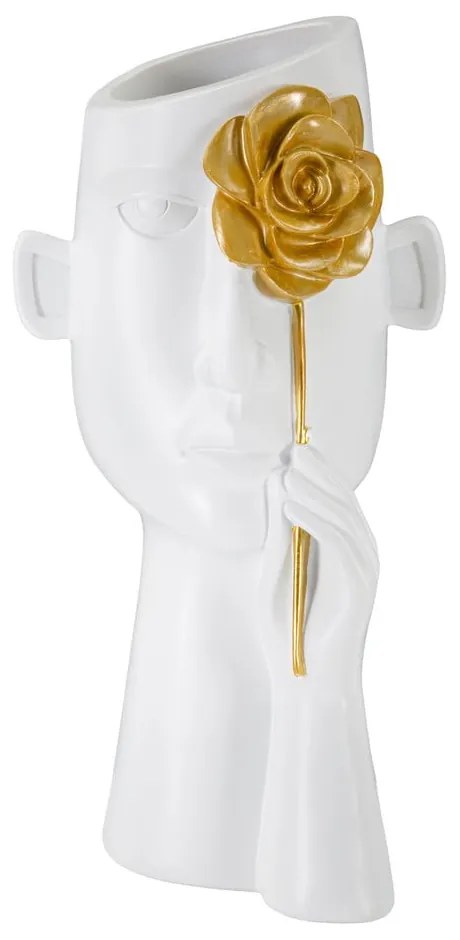 Biela váza z polyresínu 27 cm Fiore – Mauro Ferretti